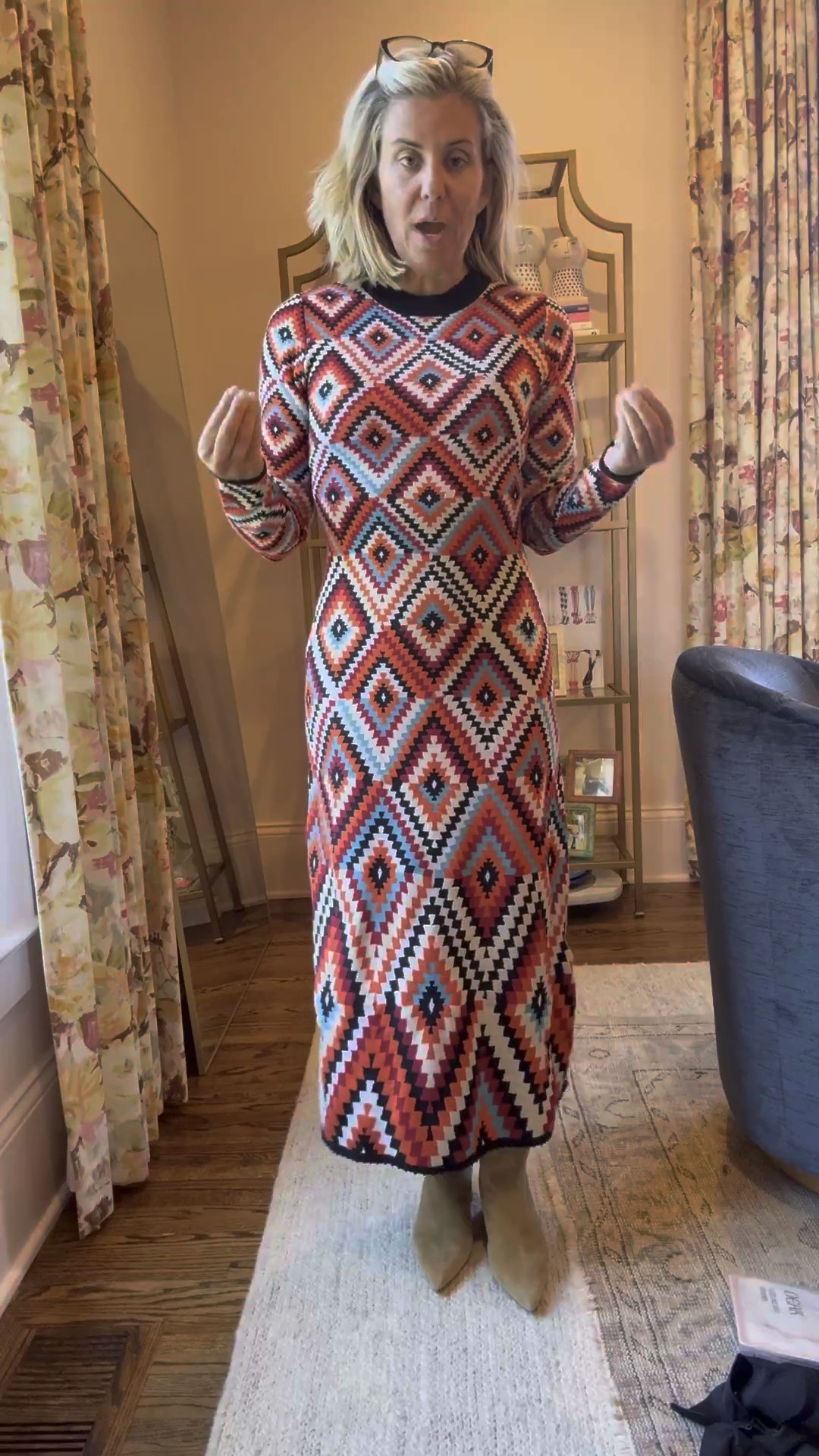 Fabulous fitted dress in this incredible print! So many styling options with this one. Throw on a vest with sneakers or blazer and heels. 

I sized up to a small in this one. 

#LTKOver40 #LTKSaleAlert #LTKdayinmylife