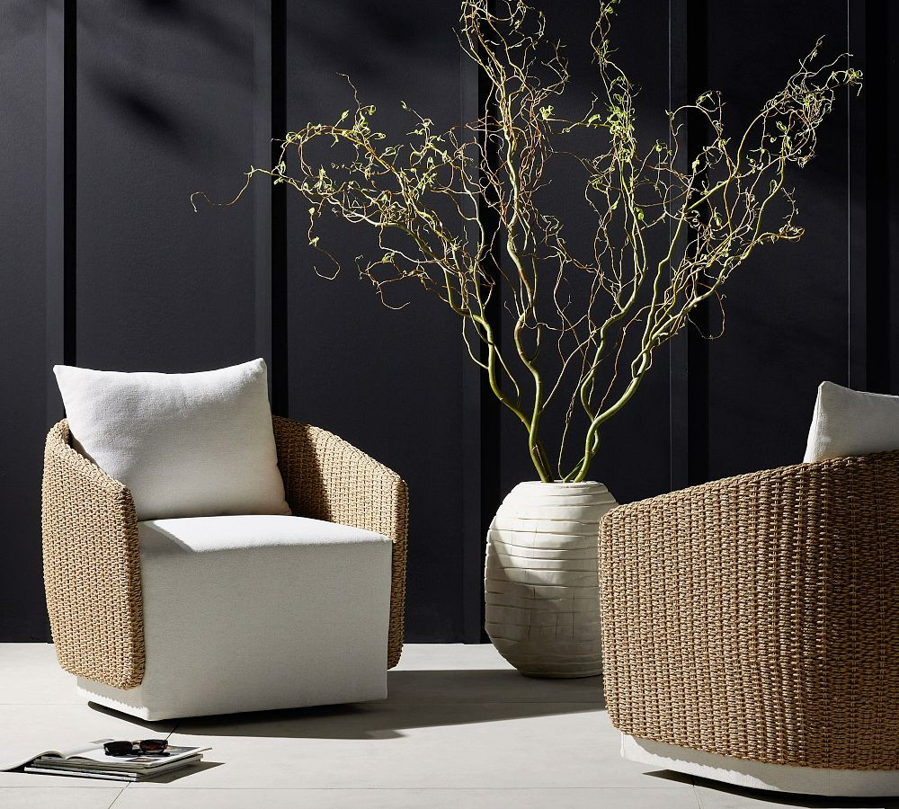 Malone Outdoor Swivel Armchair | Pottery Barn (US)