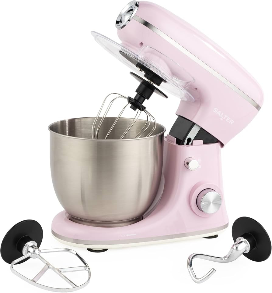 Salter Retro Stand Mixer, 5L, 1300W, Pink | Amazon (UK)