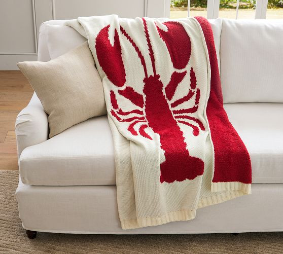 Lobster Knit Throw | Pottery Barn (US)