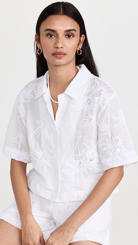Mare Embroidered Cropped Shirt | Shopbop
