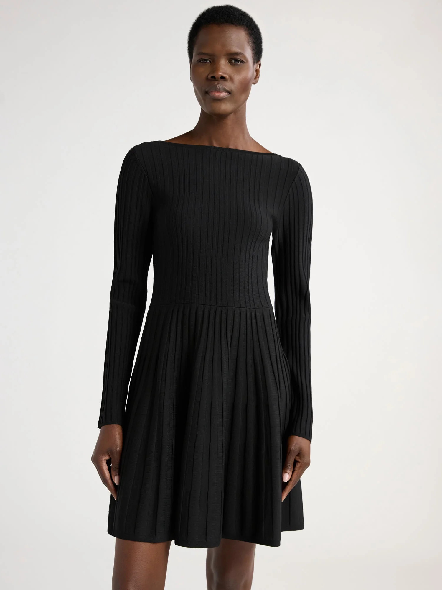 Scoop Women's Boatneck Ribbed Sweater Dress, Sizes XS-XXL | Walmart (US)