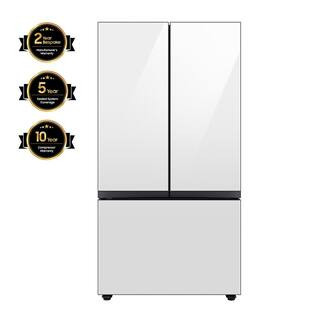 Samsung Bespoke 30 cu. ft. 3-Door French Door Smart Refrigerator with Autofill Water Pitcher in Whit | The Home Depot
