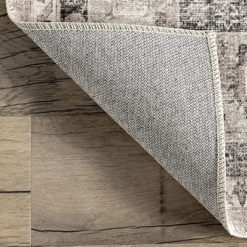 Kennon Stain-Resistant Machine Washable Traditional Area Rug in Taupe | Wayfair Professional