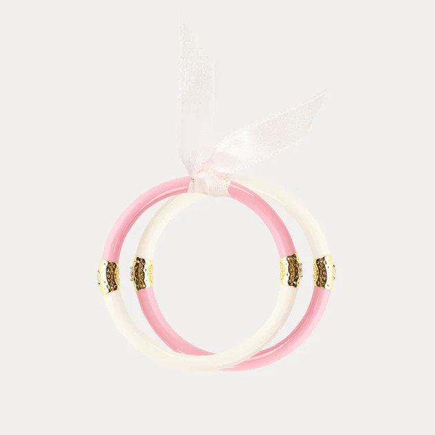 Pink/Ivory Yin & Yang All Season Bangles™ (ASB™) For Kids | BuDhaGirl