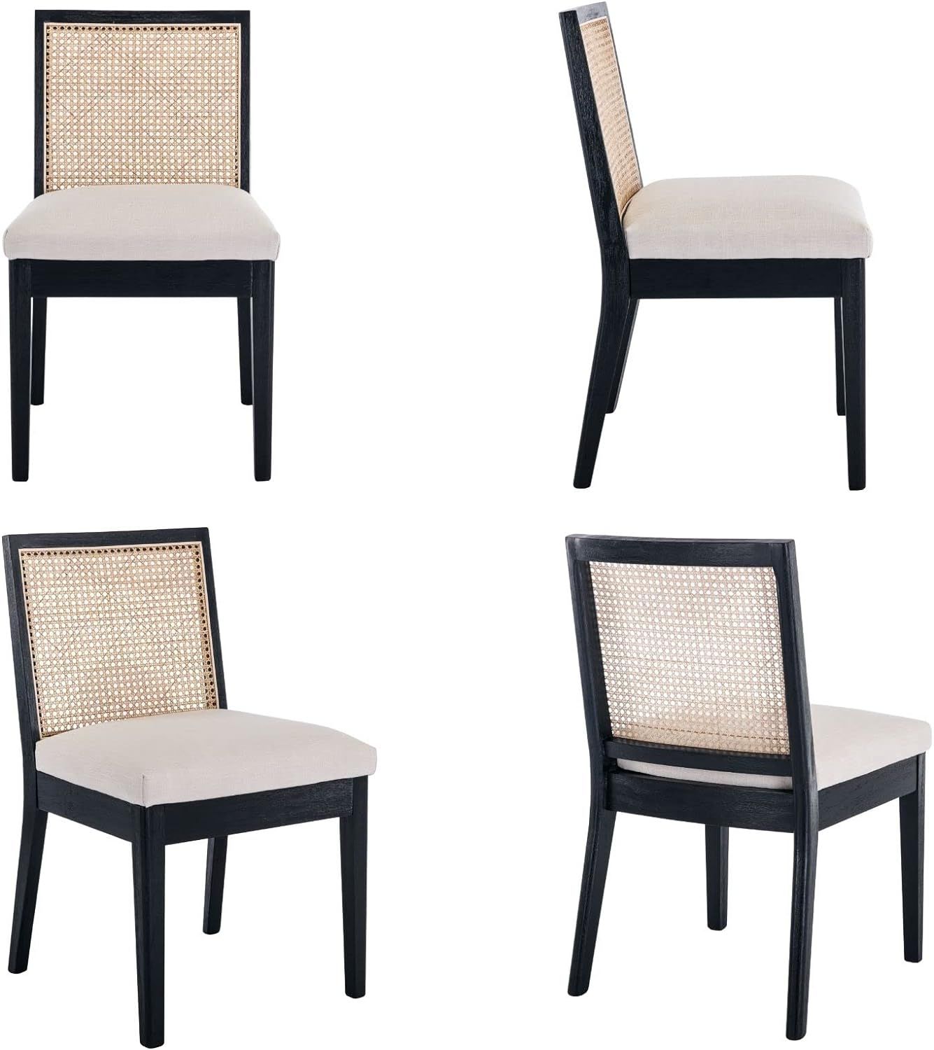 LIVINOVA Farmhouse Rattan Dining Chairs Set of 2, Mid Century Modern Kitchen & Dining Room Chairs... | Amazon (US)