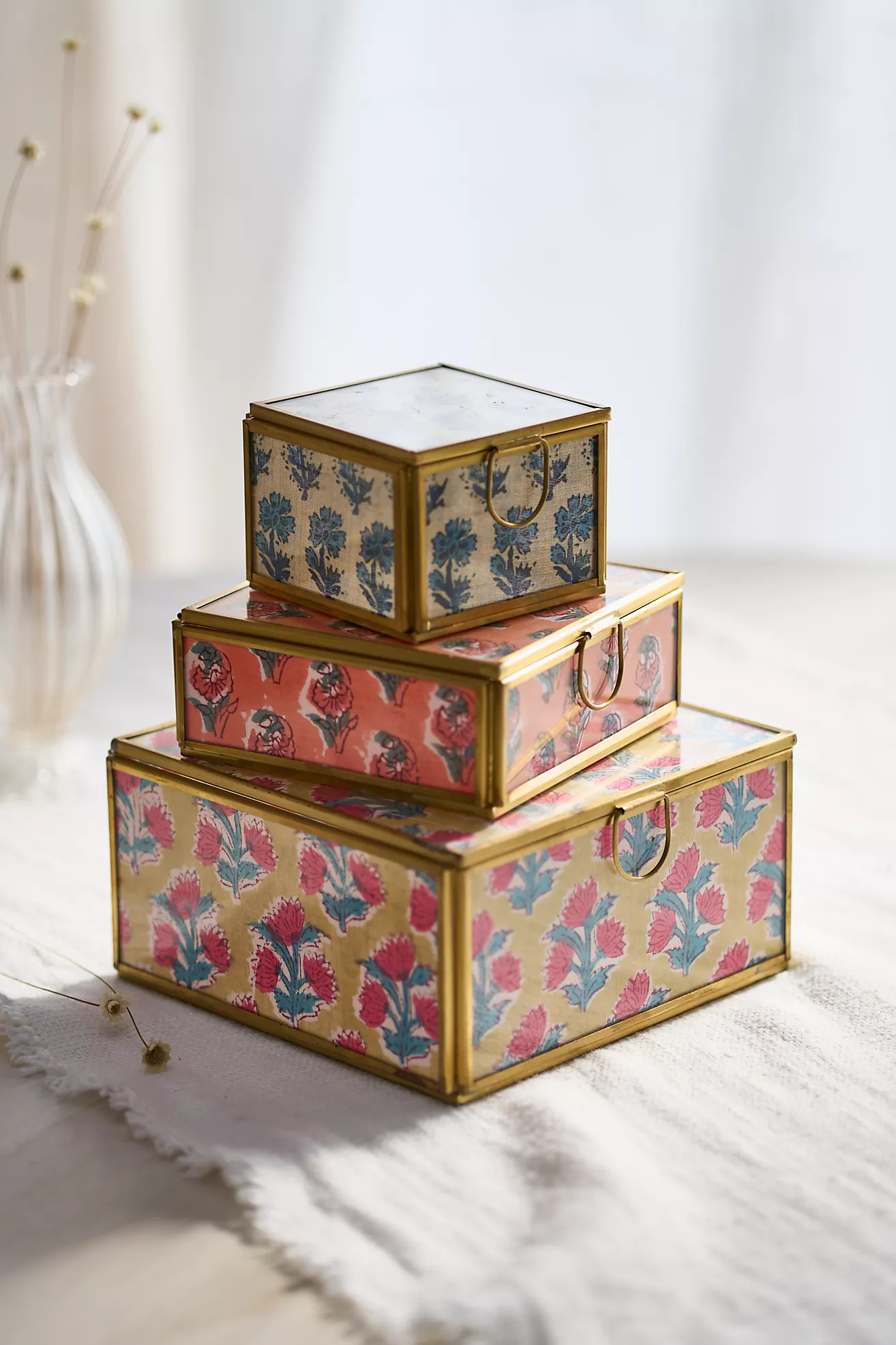 Printed Fabric Brass Box | Anthropologie (US)