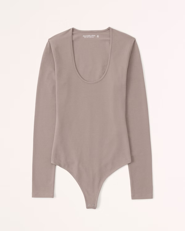 Long-Sleeve Scoopneck Bodysuit | Abercrombie & Fitch (US)