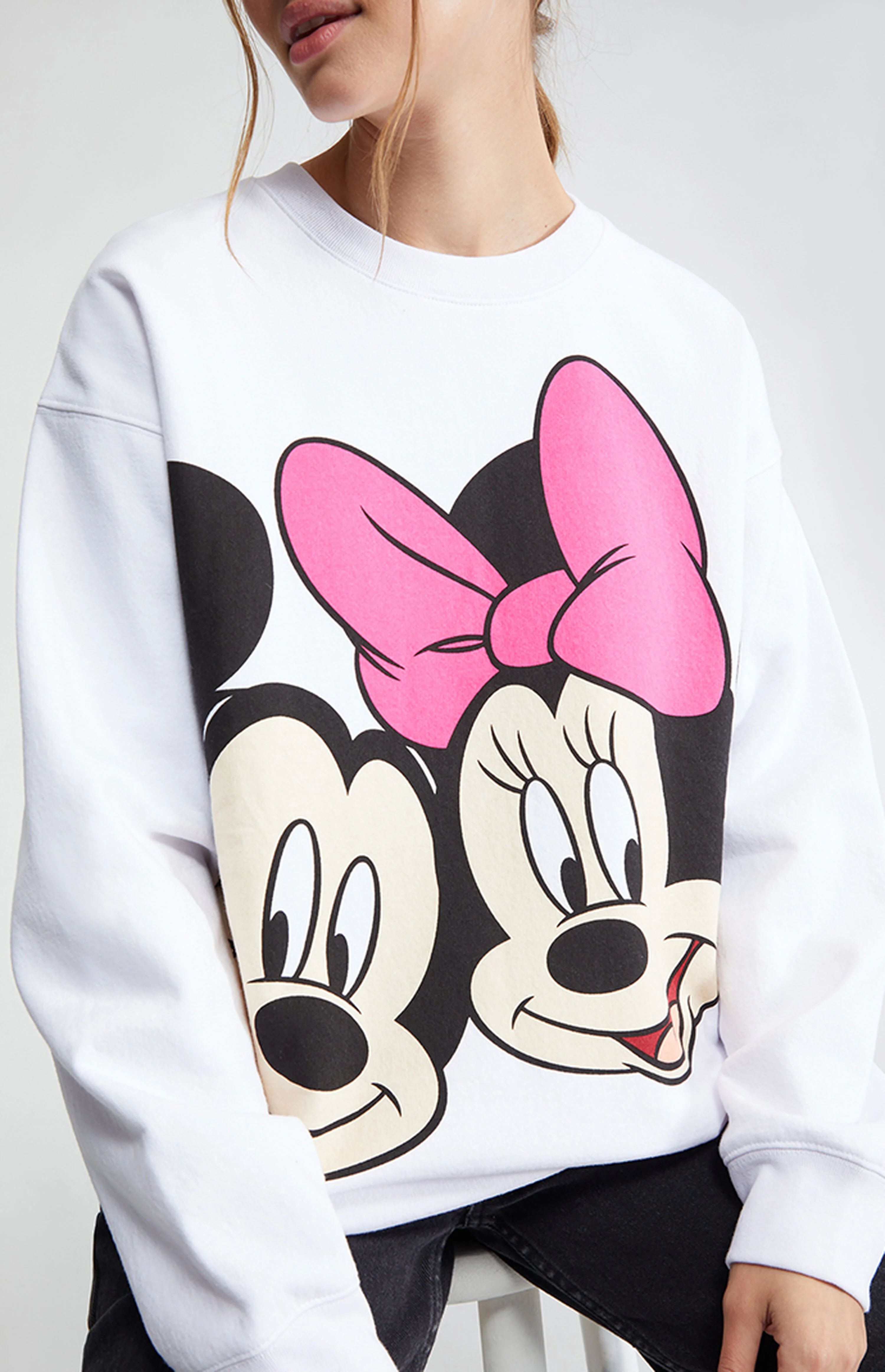 Disney Jumbo Mickey & Minnie Crew Neck Sweatshirt | PacSun | PacSun