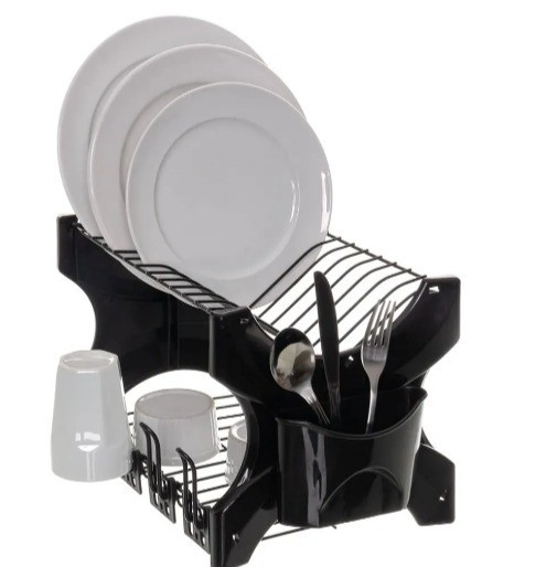 Escorredor de Pratos com Porta Copos e Porta Talher Aramado Roma Plus Preto com Preto

#LTKbrasil #LTKhome