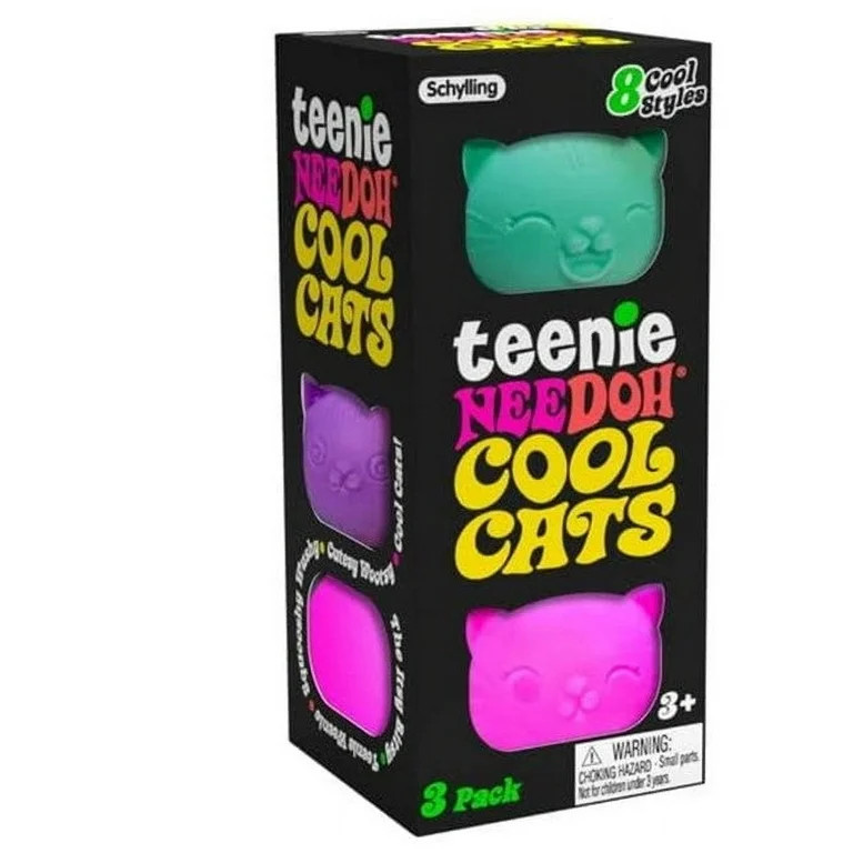 NeeDoh Teenie Cool Cats Squeezable Stress Ball, Random 3 Pack | Walmart (US)