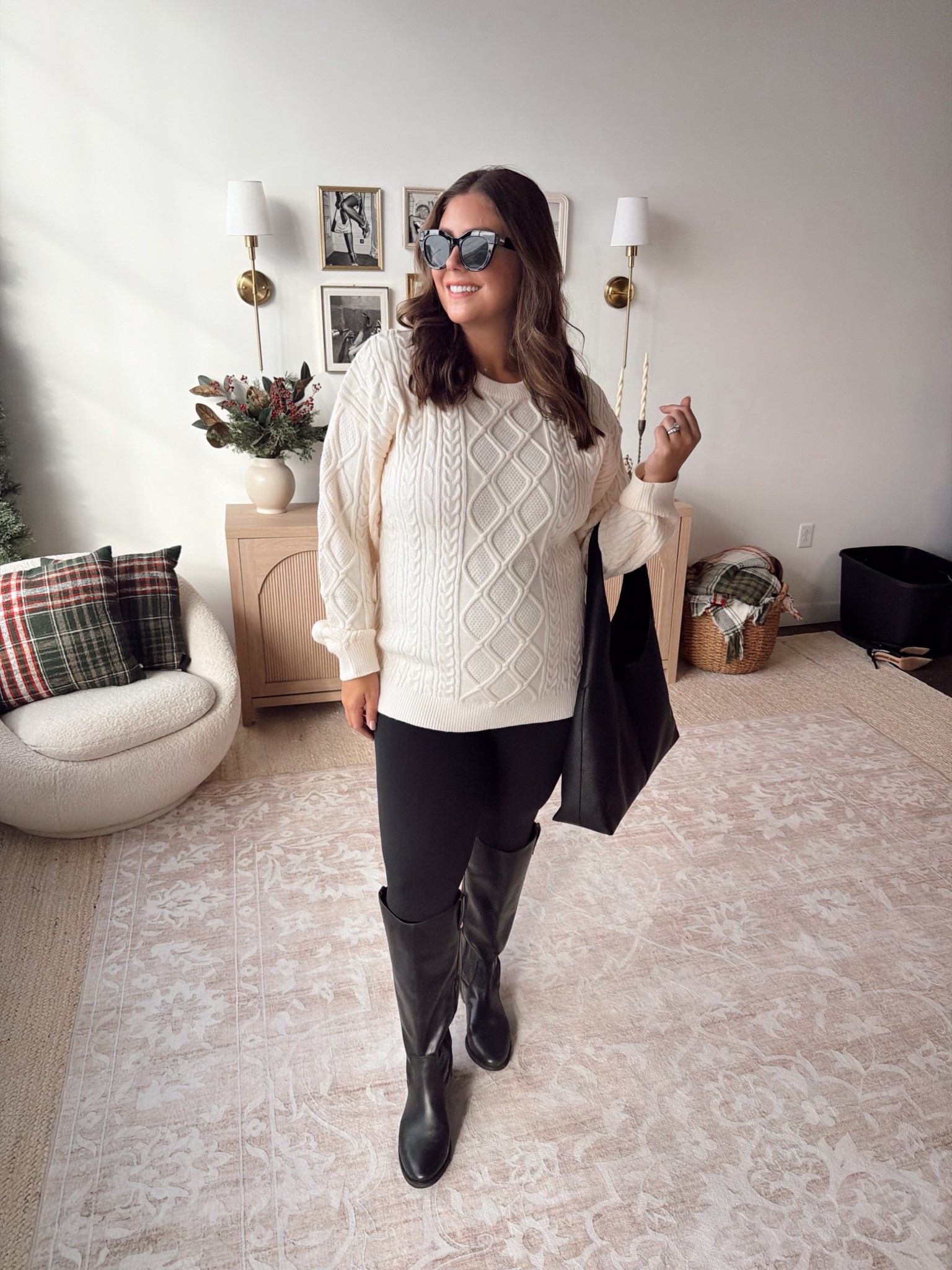 Wearing size XXL in sweater & XL in leggings. Use CARALYN15 on your first order at Spanx. 

#LTKSeasonal #LTKPlusSize #LTKWorkwear