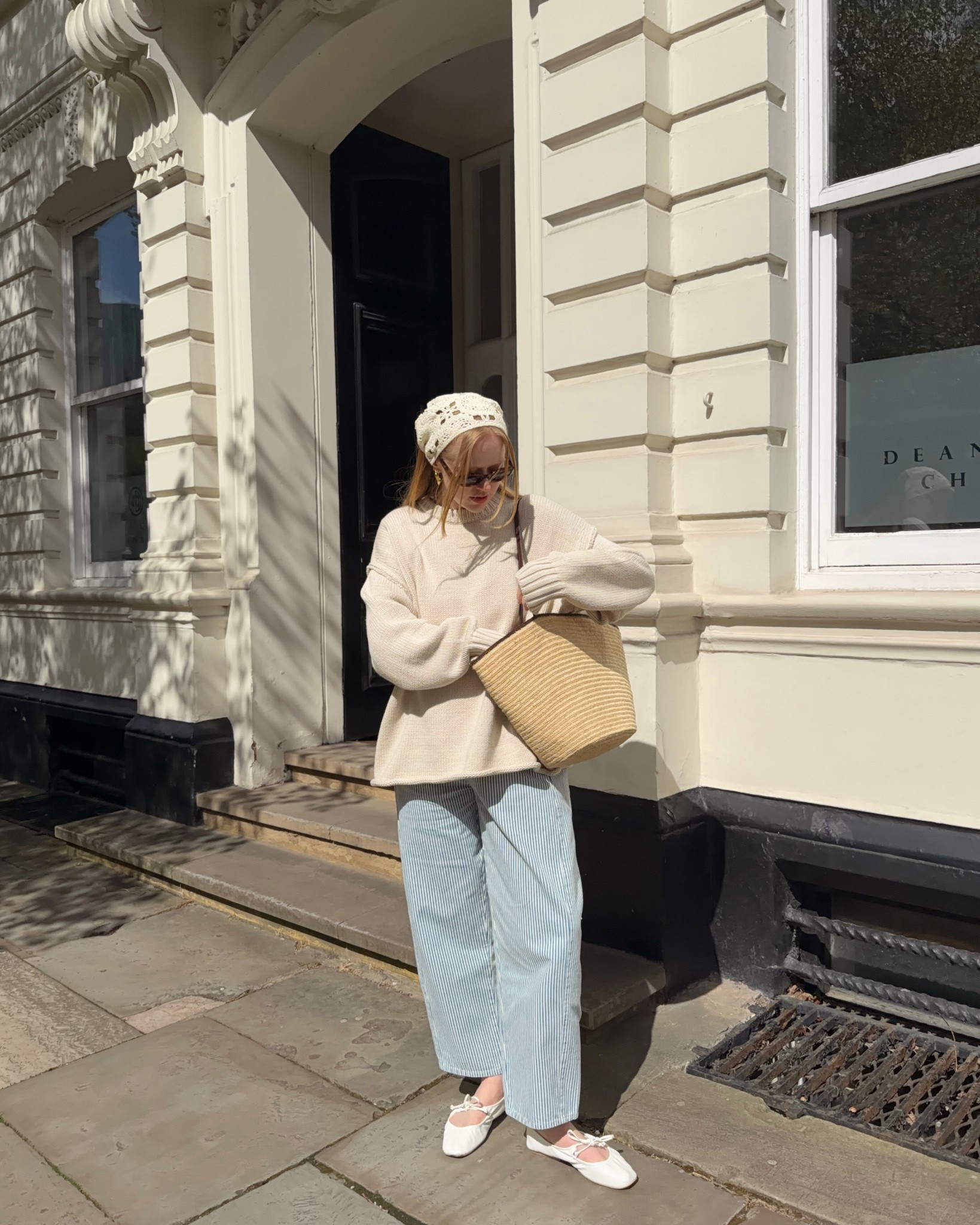 Stripe Trousers, Dissh Jumper, Spring Knitwear, Ballet Flats , Basket Bag

#LTKuk #LTKspring #LTKeurope