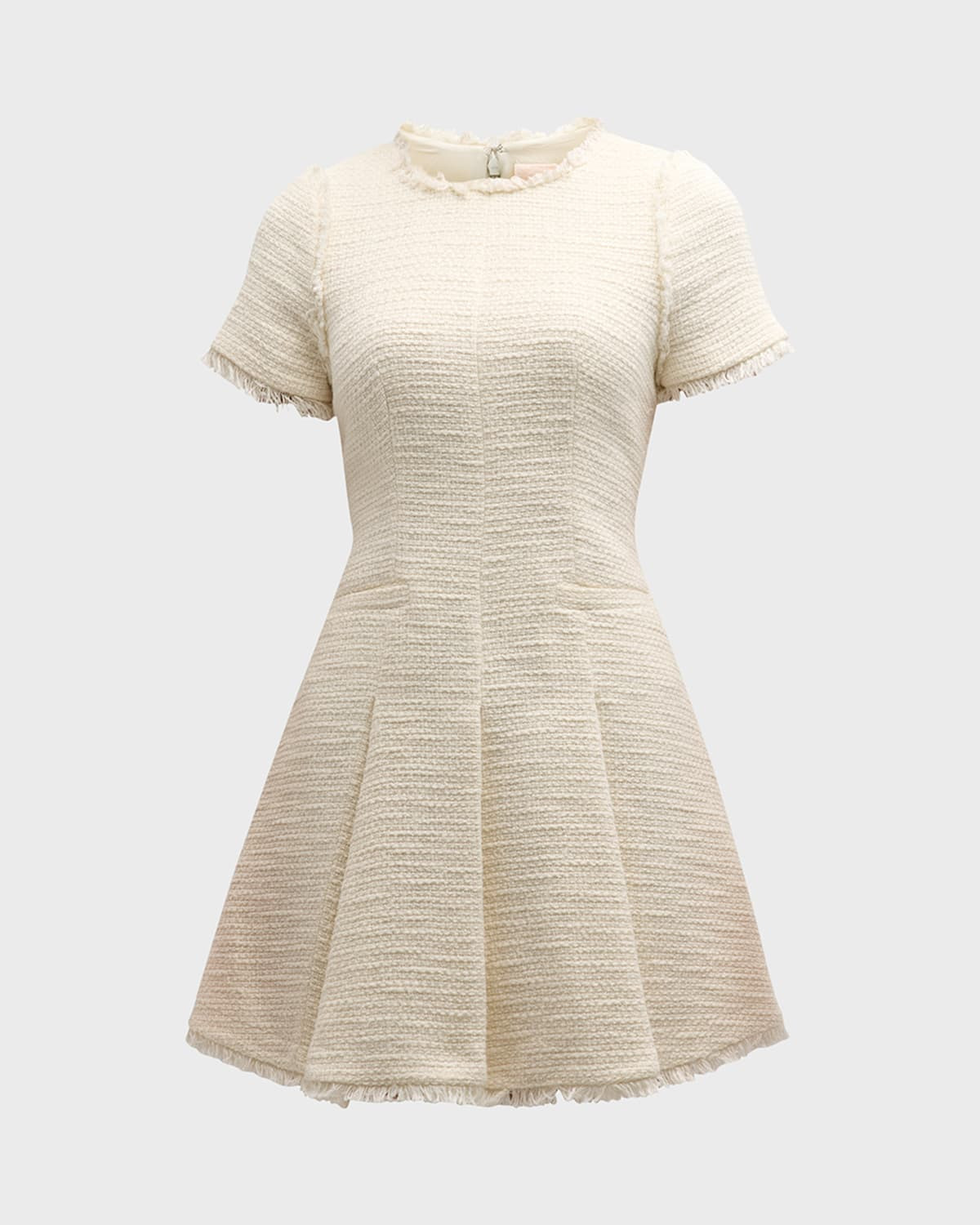 Nova Cotton Boucle Pleated Mini Dress | Neiman Marcus