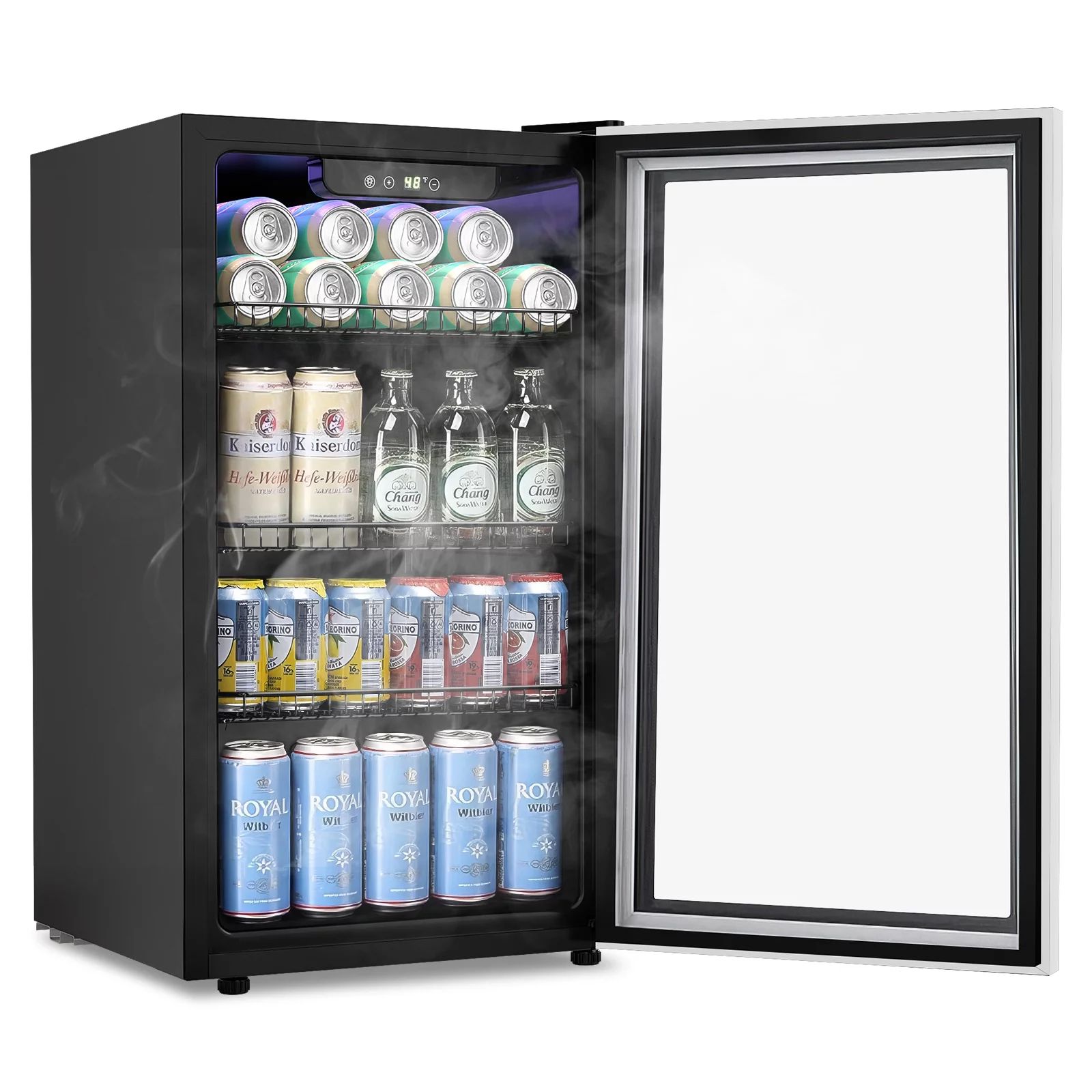 KISSAIR 3.2 Cu.ft Beverage Refrigerator Cooler -120 Can Mini Fridge, Freestanding Wine Chiller, G... | Walmart (US)