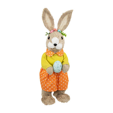 Northlight 15" Standing Girl Rabbit With Egg Easter Figurine, One Size, Brown | JCPenney
