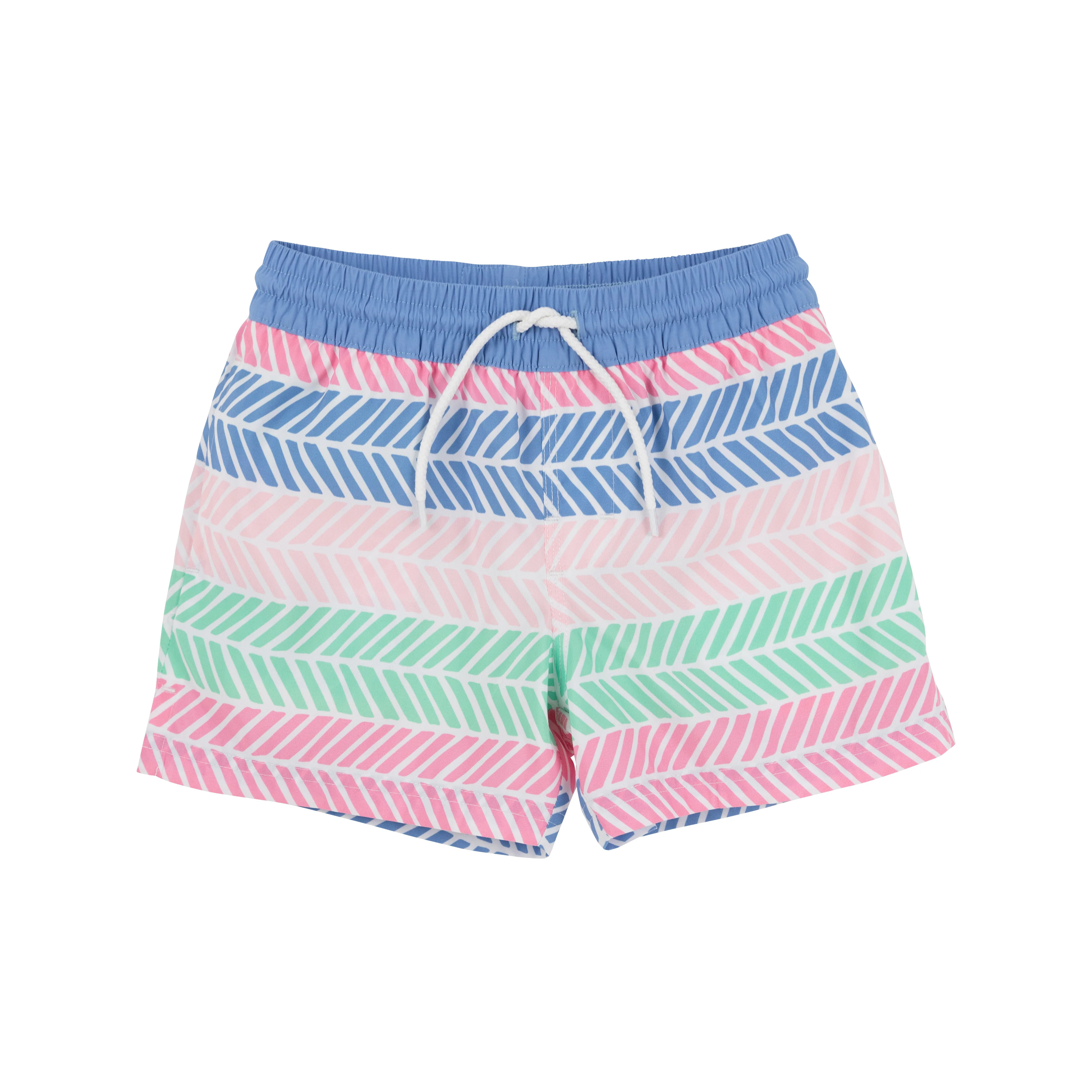 Tortola Trunks - Harbour Island Herringbone with Park City Periwinkle | The Beaufort Bonnet Company