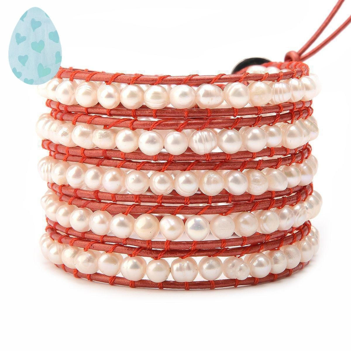Freshwater Pearls on Metallic Red | Victoria Emerson