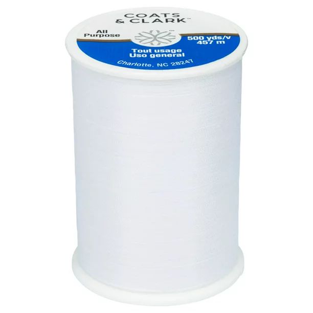 Coats & Clark All Purpose White Polyester Thread, 500 Yards - Walmart.com | Walmart (US)