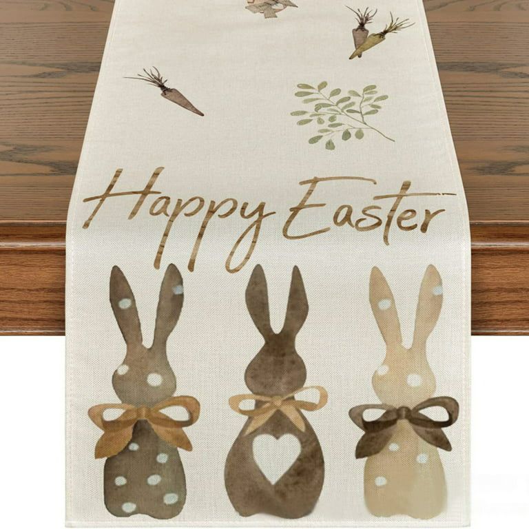 Easter Decorations for Home Easter Table Flag Holiday Bunny Egg Little Printed Linen Tablecloth E... | Walmart (US)