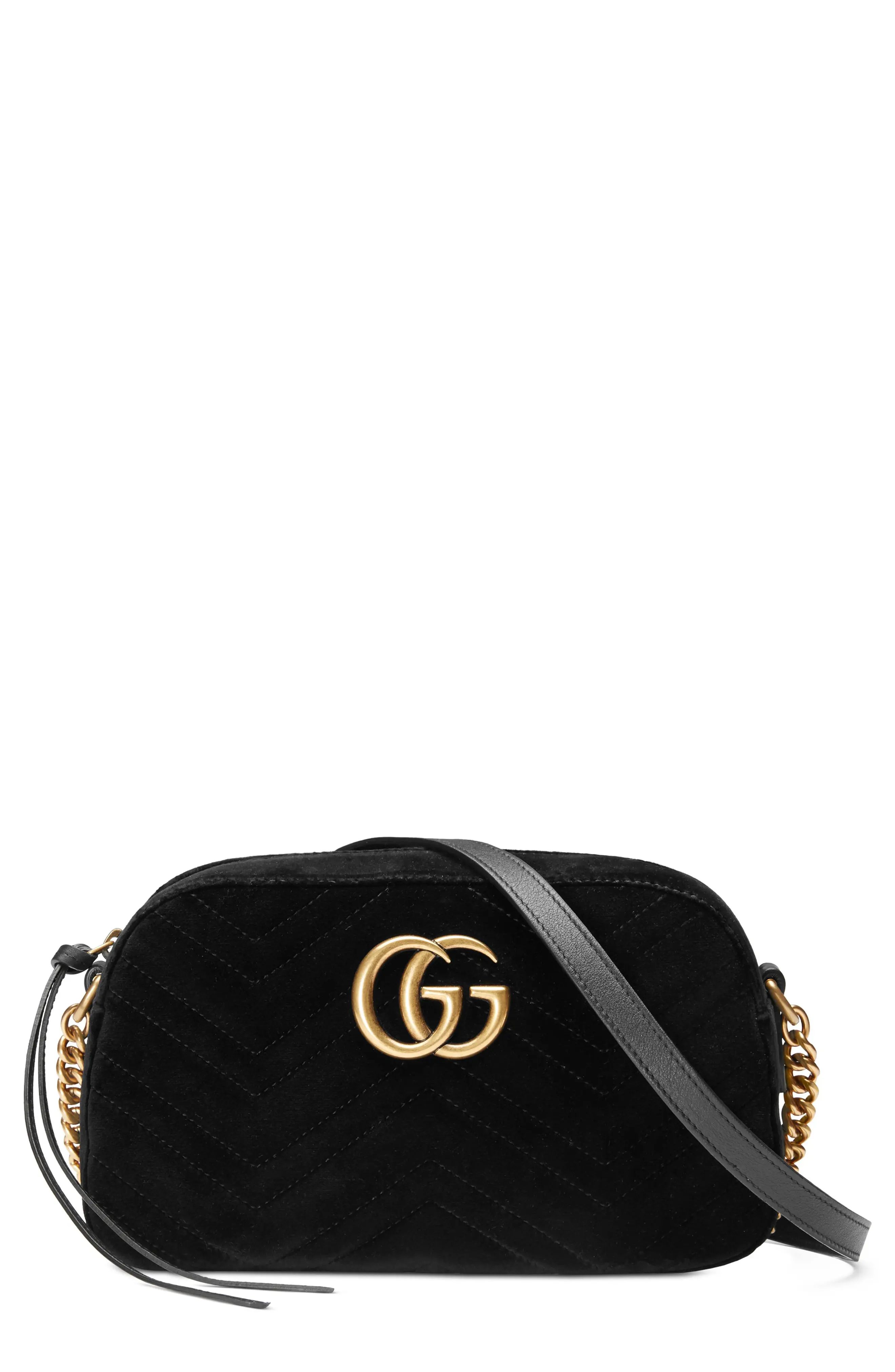 Gucci Small GG Marmont 2.0 Matelassé Velvet Shoulder Bag | Nordstrom