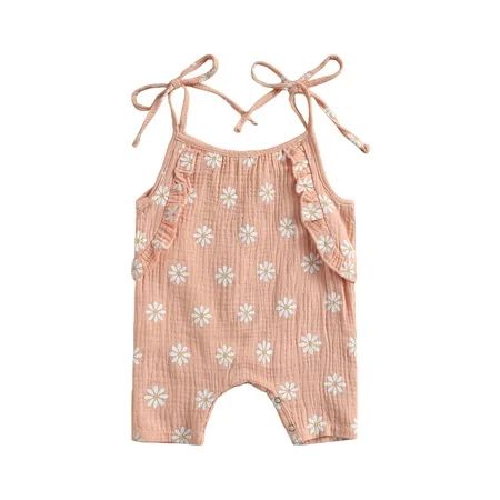 Newborn Baby Girls Daisy Print Romper Jumpsuit Sleeveless Jumpsuit for Kids Infant Girls | Walmart (US)