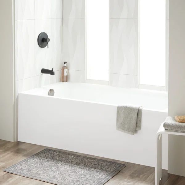 Signature Hardware Sitka 60'' x 30'' Alcove/Tile In Soaking Acrylic Bathtub | Wayfair North America