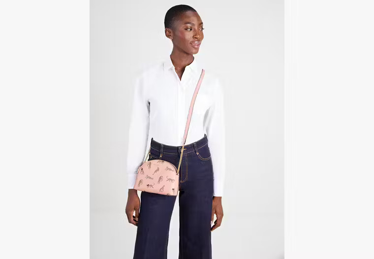 Morgan Leopard Double-zip Dome Crossbody | Kate Spade Outlet