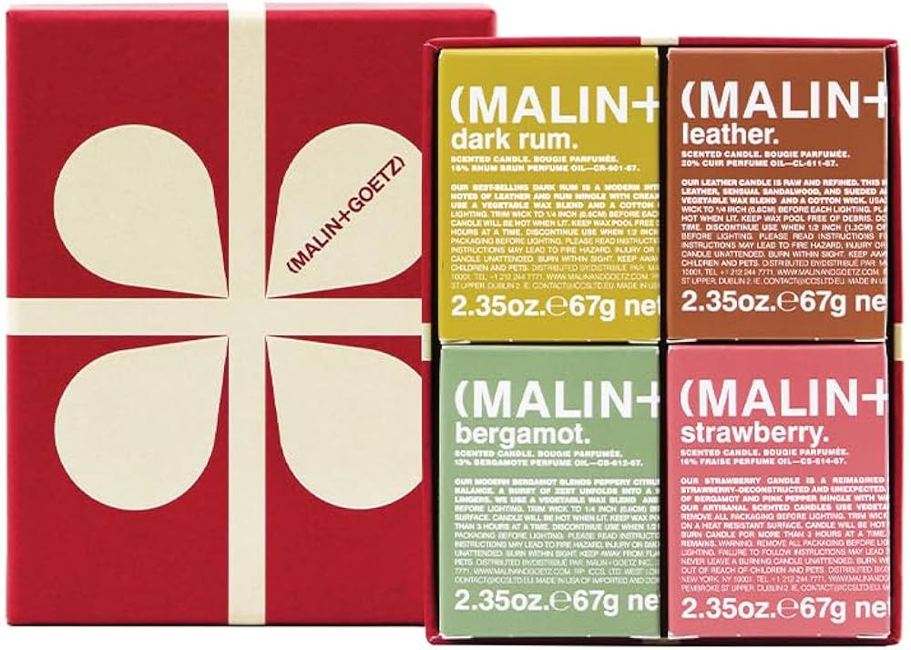 Malin+Goetz Scented Candle Set | Hand-Poured Soy Wax with Unique Fragrance Blends | Clean-Burning... | Amazon (US)
