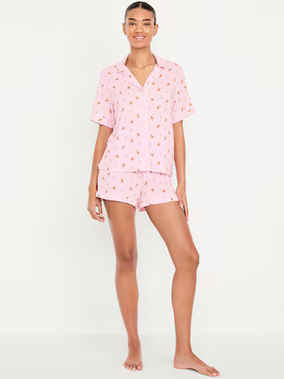 Sunday Sleep Knit Jersey Short Set | Old Navy (US)