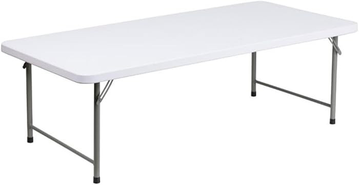 BOWERY HILL 59" x 29" Plastic Folding Kids Table in Granite White | Amazon (US)