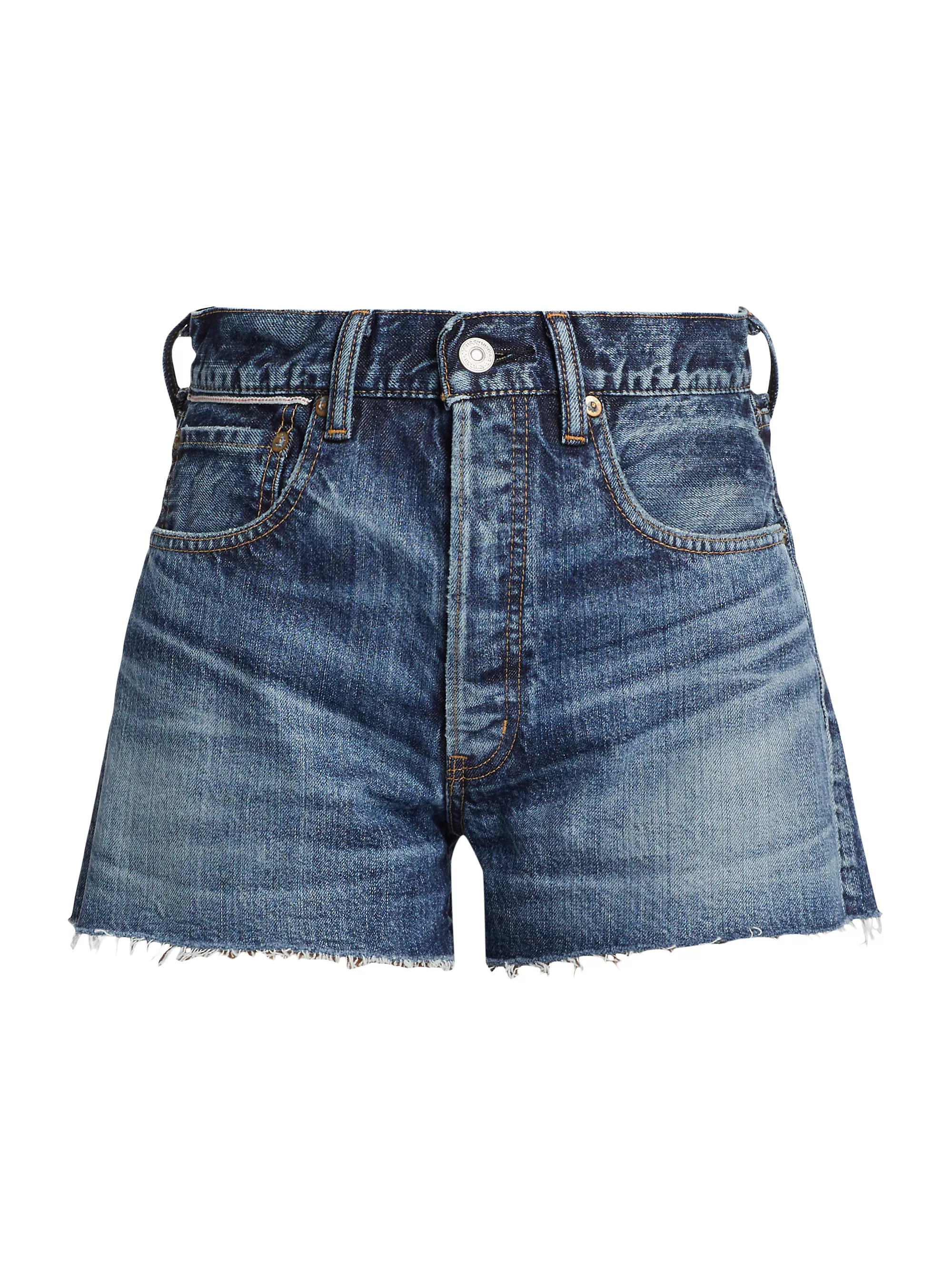 Shop Moussy Vintage Ford Denim High-Rise Cutoff Shorts | Saks Fifth Avenue | Saks Fifth Avenue