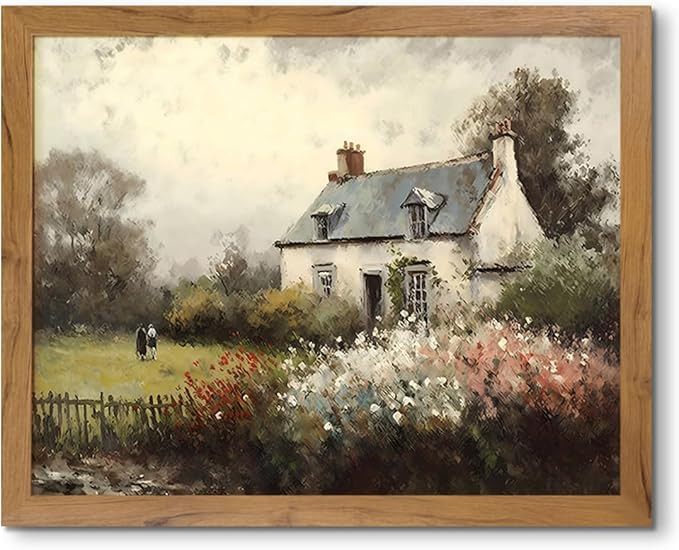 Vintage Landscape Canvas Wall Art Classical Rustic Farmhouse Picture Retro Rose Garden Wall Decor... | Amazon (US)