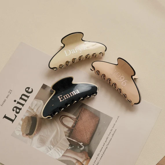 Personalized Hair Clip  Hair Claw  Bridesmaid Gift  Wedding - Etsy | Etsy (US)