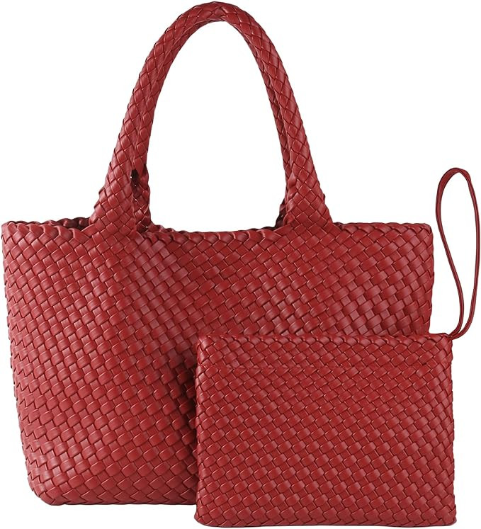 SporGenius Woven Tote Bag for Women Large Handwoven Totes with Handmde Purse | Amazon (US)