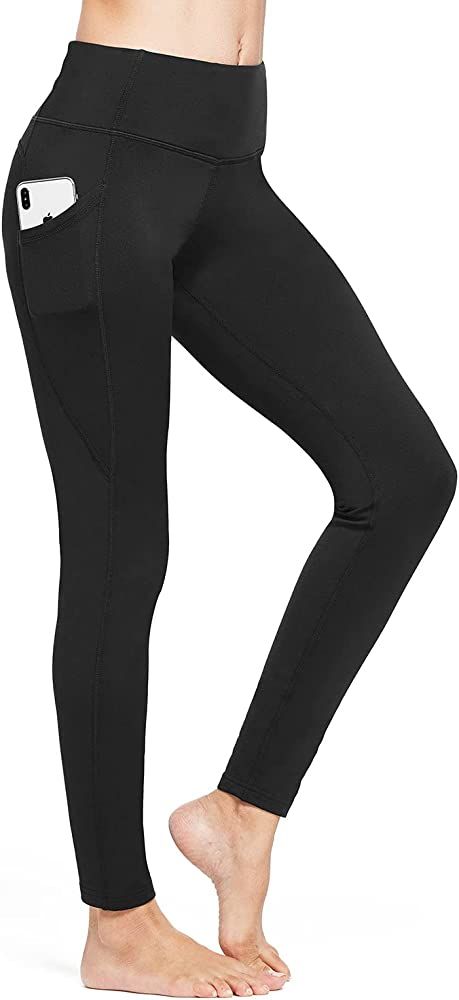 BALEAF Women's Fleece Lined Winter Leggings High Waisted Thermal Warm Yoga Pants with Pockets | Amazon (US)