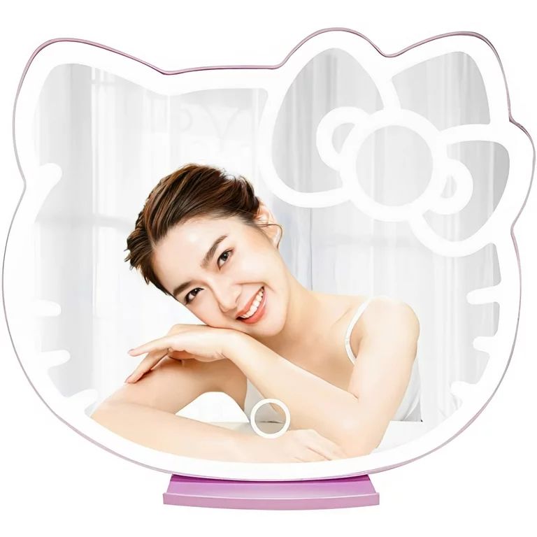 Impressions Vanity Supercute Hello Kitty Tri-Tone LED Table Mirror with Lights and Touch Sensor -... | Walmart (US)