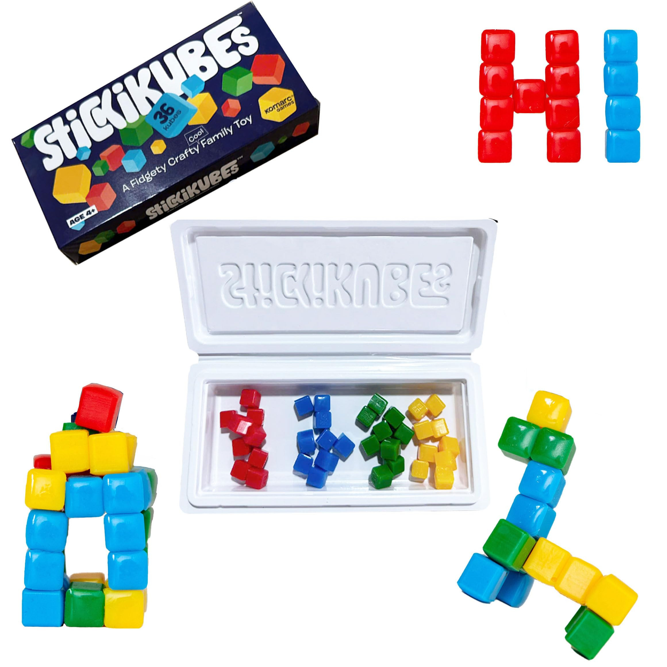 StickiKubes, Mini Stacking Cubes That Stick to Anything, Non Toxic Kid Safe Sticky Blocks, Creati... | Amazon (US)