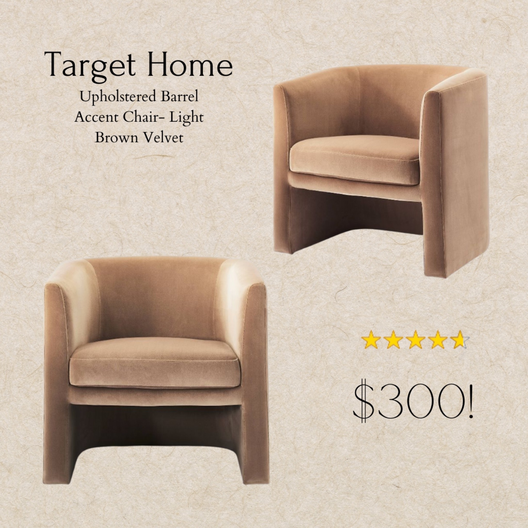 Back in stock alert! Customer favorite upholstered barrel accent chair in light brown velvet. $300. Affordable furniture finds. Threshold designed with Studio McGee. Home decor. Interior design.

#LTKhome #LTKstyletip