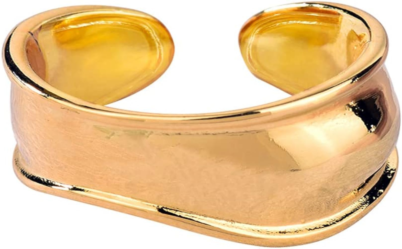 COLORFUL BLING Punk Twisted Gold Silver Open Wide Cuff Bracelet for Women Irregular Wave Chunky C... | Amazon (US)