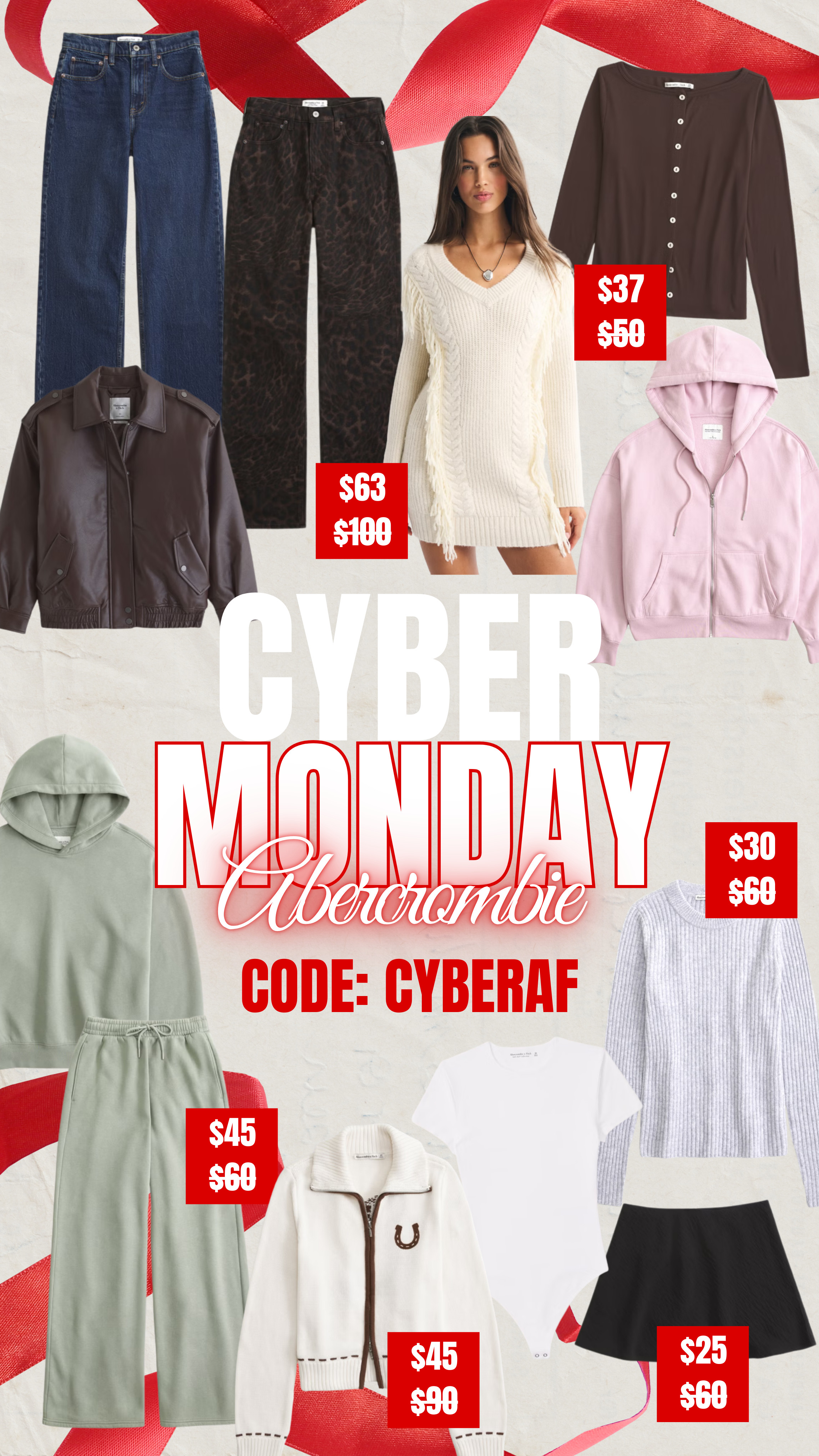 Cyber Monday - Abercrombie sal! Don't forget to use code: CYBERAF

cyber monday deals, abercrombie, denim jeans, gifts for her 

 #LTKCyberWeek #LTKHoliday #LTKSeasonal