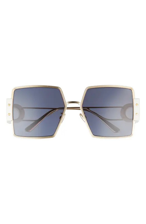 Dior Montaigne 56mm Square Sunglasses in Shiny Gold Dh /Blue at Nordstrom | Nordstrom