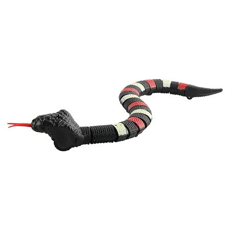 SIYTUAU Remote Control Snake Toy 15.4 Inch Black Abs Robotic Reptile For Halloween Prank Cat Teaser Motion Sensing Black | Walmart (US)