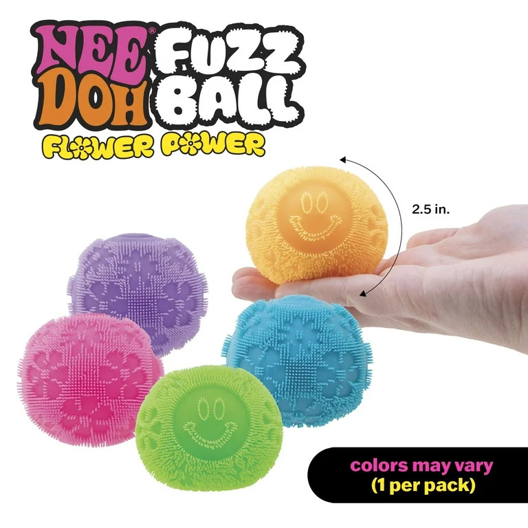 Nee Doh Fuzz Ball Flower Power Novelty Fidget Toy, Multiple Colors, Children Ages 3+ | Walmart (US)