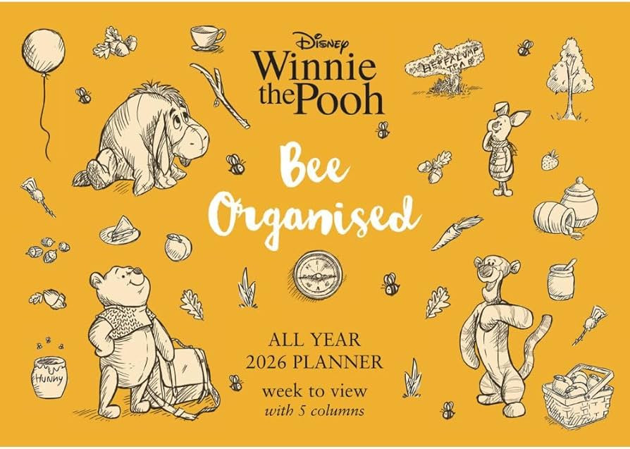 2026 FAMILY ORGANISER DISNEY WINNIE THE POOH 5 COLUMN MONTH TO VIEW A4 WALL CALENDAR OFFICIAL PRO... | Amazon (UK)