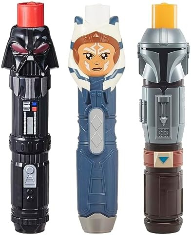 STAR WARS Lightsaber Squad 3-Pack, The Mandalorian, Ahsoka, and Darth Vader Lightsabers, Toys for... | Amazon (US)