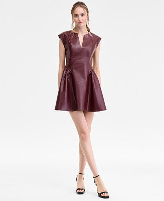 SENI & CADE Juniors' Faux Leather Mini Dress - Macy's | Macy's