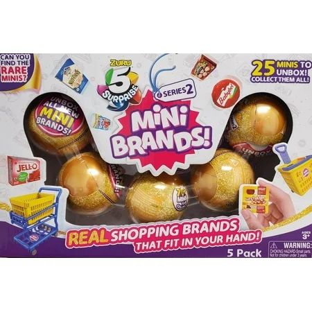 5 Surprise Toy Series 2 Mini Brands Collectible Capsule Ball Toy by ZURU - 5 Pack (GOLD) | Walmart (US)