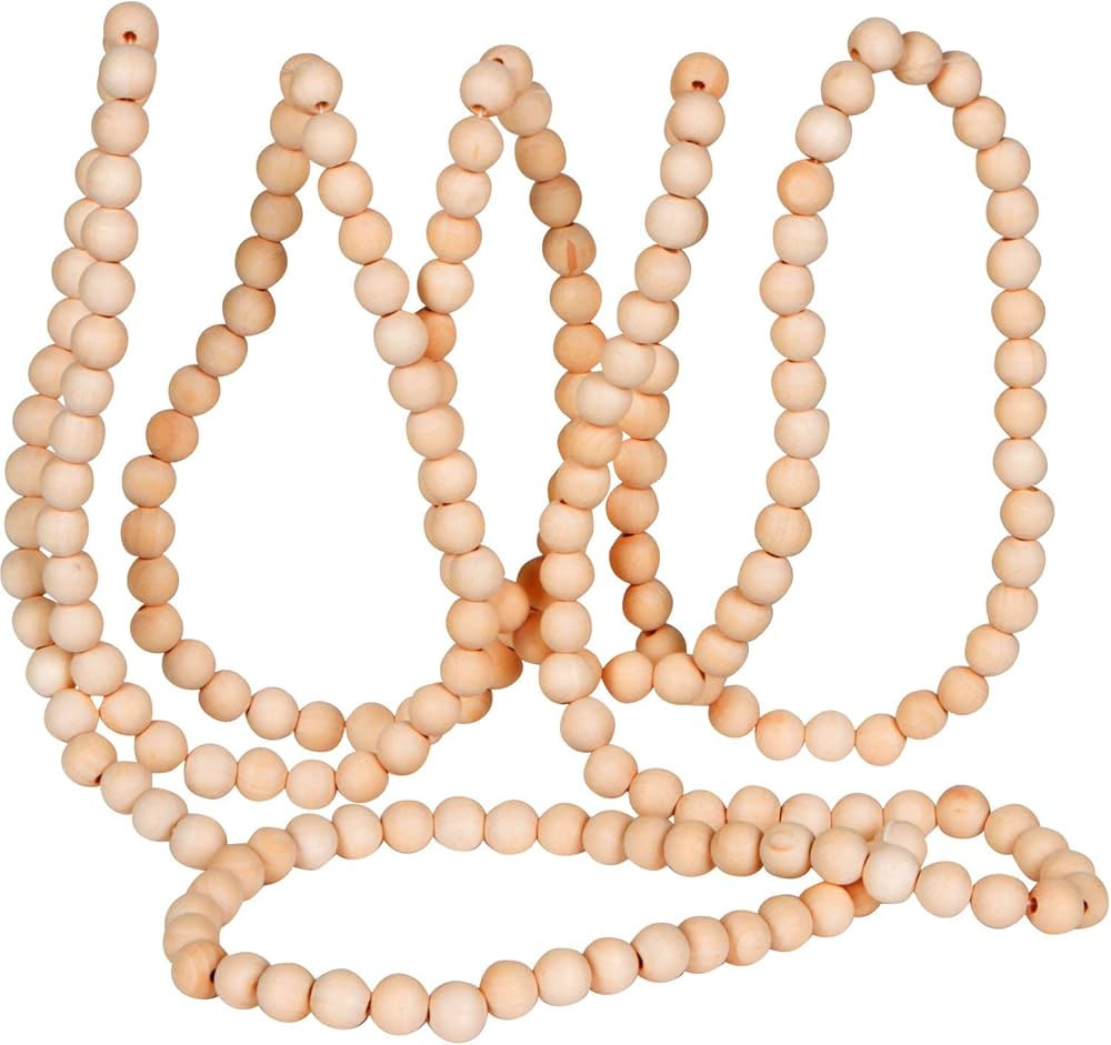 Amazon.com: One Holiday Way 9-Foot Long Rustic Unfinished Wood Bead Garland Christmas Tree Decora... | Amazon (US)