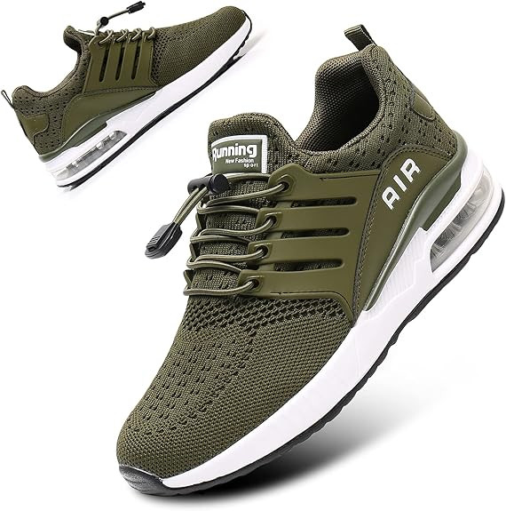 BOGOVER Women's Running Shoes Breathable Air Cushion Sneakers Elastic No Tie Shoe Laces | Amazon (US)